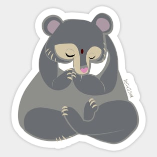 Yoga bear Grey Sticker